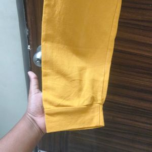 Mustard Cotton Pant Women