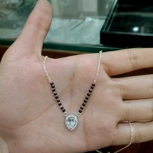 Zirconia Diamond Mangalsutra Pure Silver 925