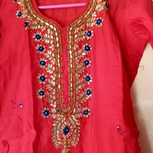 Pure Chanderi Gotapatti Kurti