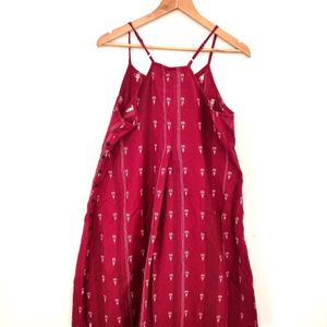 Maroon Printed Dress ( Women)