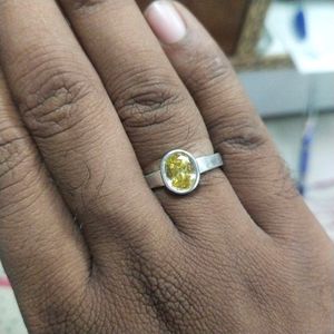 5.11 Ratti Yellow Sapphire Pukhraj Silver Ring