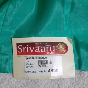 Pista Green Pink Bridal Lehenga Semi Stitched