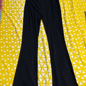 Ribbed Black Flare Pant