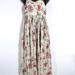 Cream Floral Print Dress (Women's)