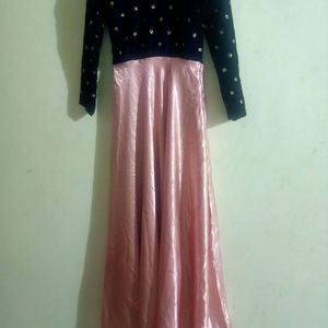 Navy Blue Pink Anarkali With VeilFor Women