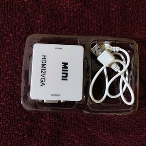 HDMI to VGA Cable Adapter White with 3.5 mm Audio