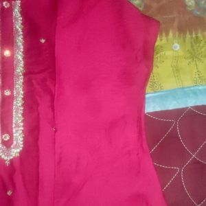 Rose Colour Party Wear Kurti