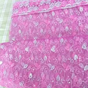 Fully Heavywork Partywear Silver Pink Saree🌸💕