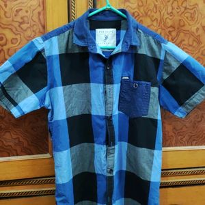 Blue Colored Check Shirt