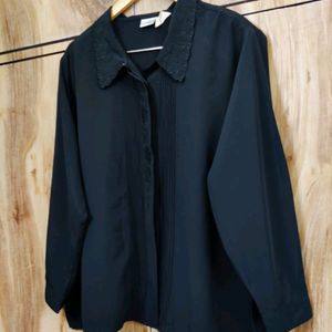 Black Embroidery Work Shirt Size-58