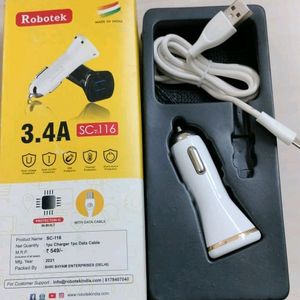 New Car Travel Charger With Data Cable