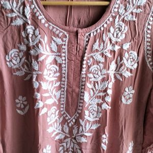 Chikankari Kurta Dusty Pink