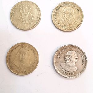 5 Rupees Coin Collections Leader Face Government Celebration Coins