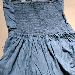 Hollister Chambray Embroidered Romper Jumper Size