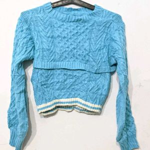 Sky-blue Korean Sweater