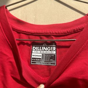 Dillinger Women Red Print Longline Tshirt