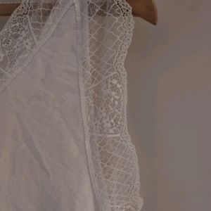 Beautiful Linen Top With Nice Lace Detailing