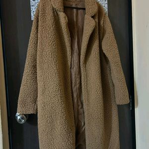 URBANIC Beige Teddy Long Coat