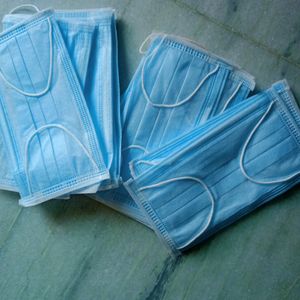 Bildos Non Woven Fabric Disposable Surgical Mask with Nose Pin (Blue, 20 Pcs) for Unisex.