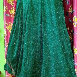 Shimmery Crop Top Lehenga Set With Dupatta 💚