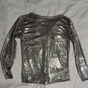 Silver Gray Full Sleeves Top