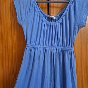 Breezy Light Blue Stretchable Summer Dress