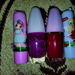 Combo Of 2 Nail Polish And Lip Gloss