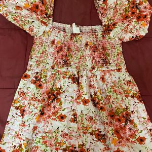 Floral Print Trendy Dress