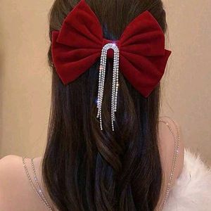 Velvet Rhinstone Bow