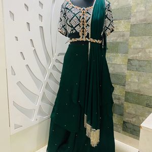 Bottle Green Lehenga