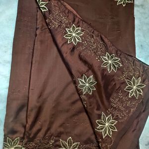 Brown Color Sanasilk Saree