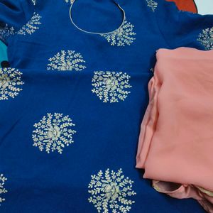 Blue Peach Kurta Set