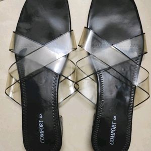 Transparent Cross Straps Flats