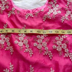 Festive Hot Pink Custom-made Kurta