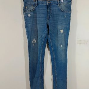 Mid Blue Ripped Jeans (Men's)