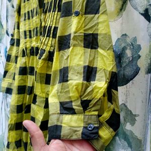 Black And Yellow Cotton Tunic Top