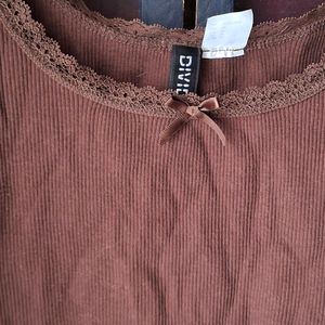 H&M BROWN CROP TOP