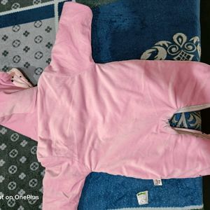 Baby Girl Winter Wear Pink Romper