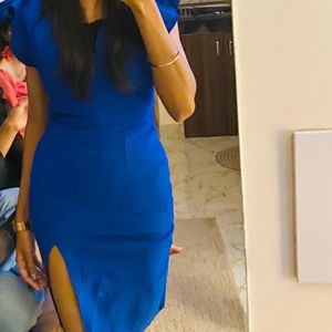 Slit Blue Dress