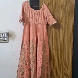 Peach Color Gown With Duppatta