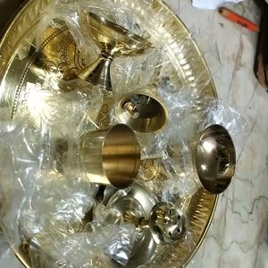 Brass Puja Thali With Beautiful Om Nakkashi