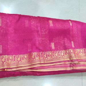 Pink Colored Beautiful Saree 💕