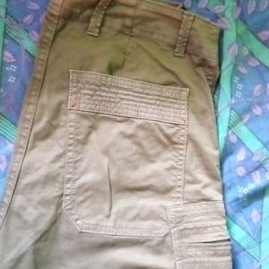 KRA men olive green straight fit cargo trouser