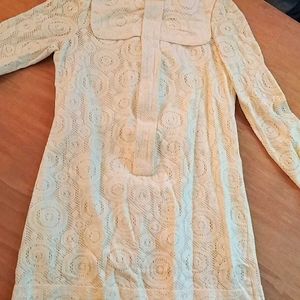 Off White Winter Lace Dress