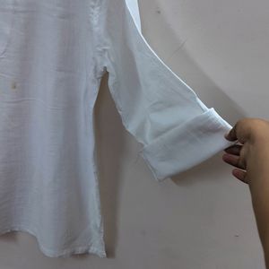 White Short Cotton Kurta