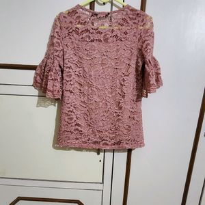 Mauve Days Faballey Pink Lace Top