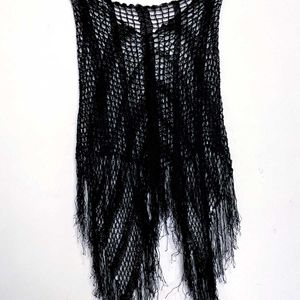 Pinterest Black Up & Down Knitted Top