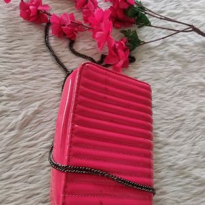 Neon Pink Handbag/ Clutch/ Sling bag