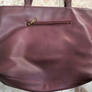 Maroon Handbag With Money Pouch