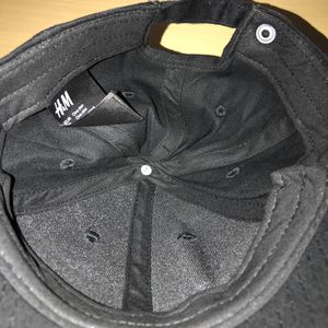 H&M Black Cotton Twill Cap